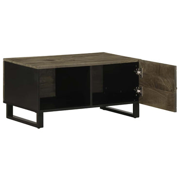 vidaXL Table basse Noir 80x50x40 cm Bois de manguier massif
