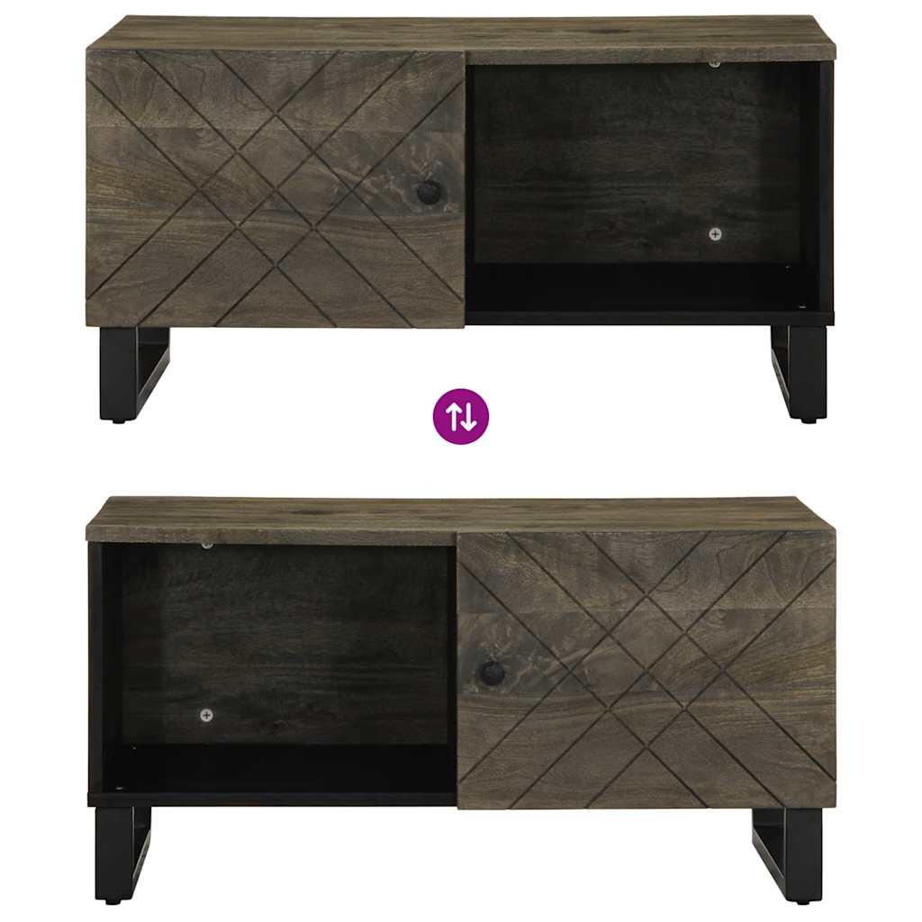 vidaXL Table basse Noir 80x50x40 cm Bois de manguier massif