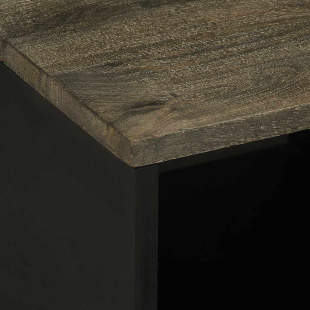 vidaXL Table basse Noir 80x50x40 cm Bois de manguier massif