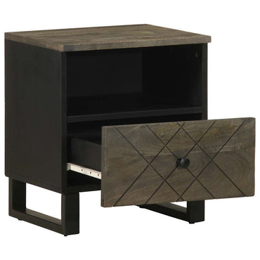 vidaXL Nachttisch Schwarz 40x33x46 cm Massivholz Mango