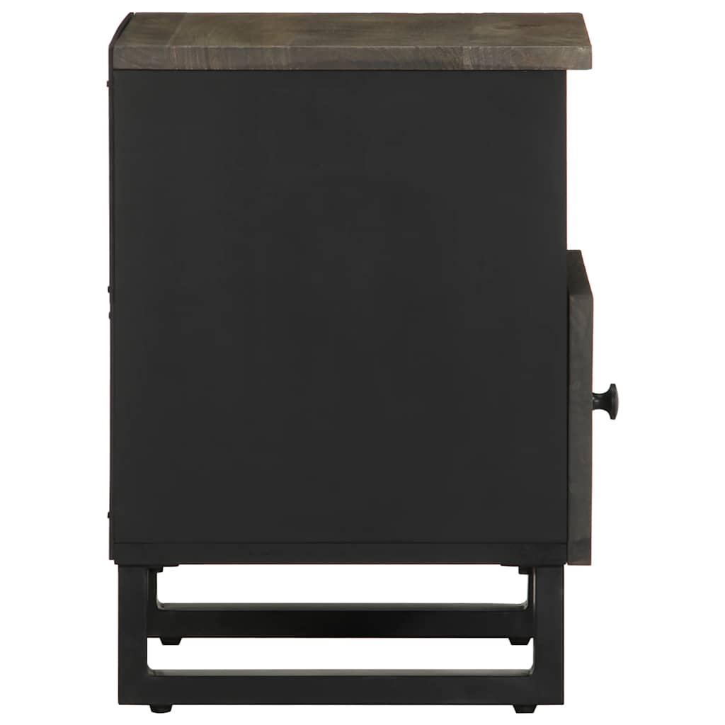 vidaXL Nachttisch Schwarz 40x33x46 cm Massivholz Mango