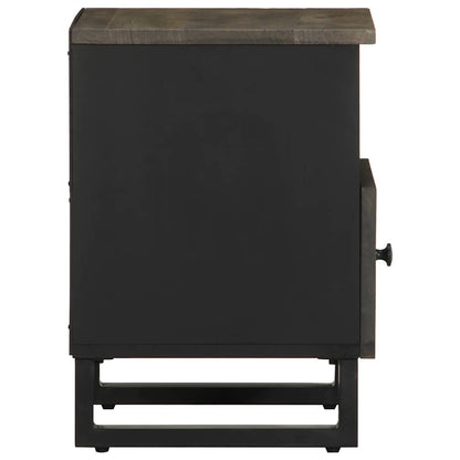vidaXL Nachttisch Schwarz 40x33x46 cm Massivholz Mango
