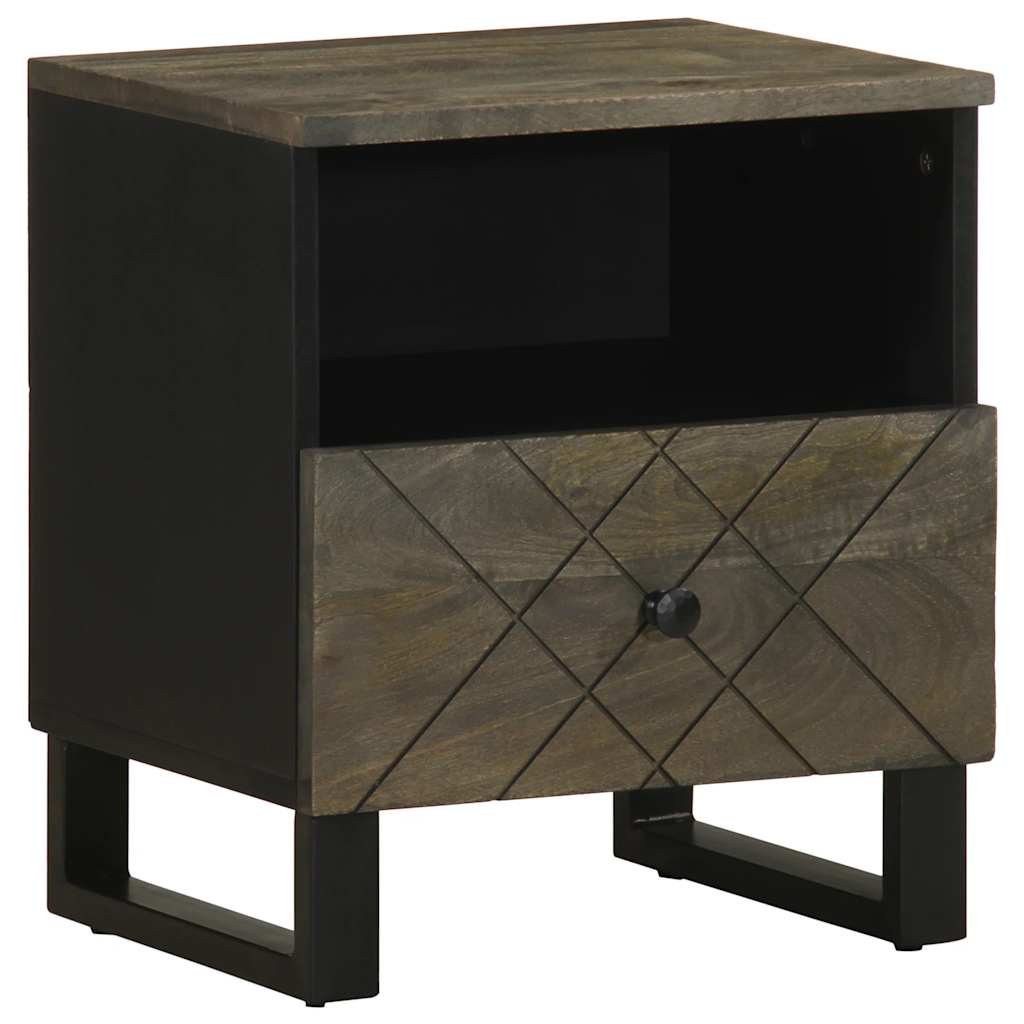 vidaXL Nachttische 2 Stk. Schwarz 40x33x46 cm Massivholz Mango