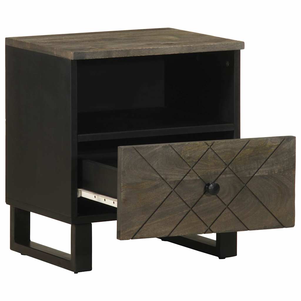 vidaXL Nachttische 2 Stk. Schwarz 40x33x46 cm Massivholz Mango
