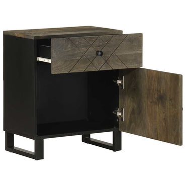 vidaXL Nachttisch Schwarz 50x33x60 cm Massivholz Mango