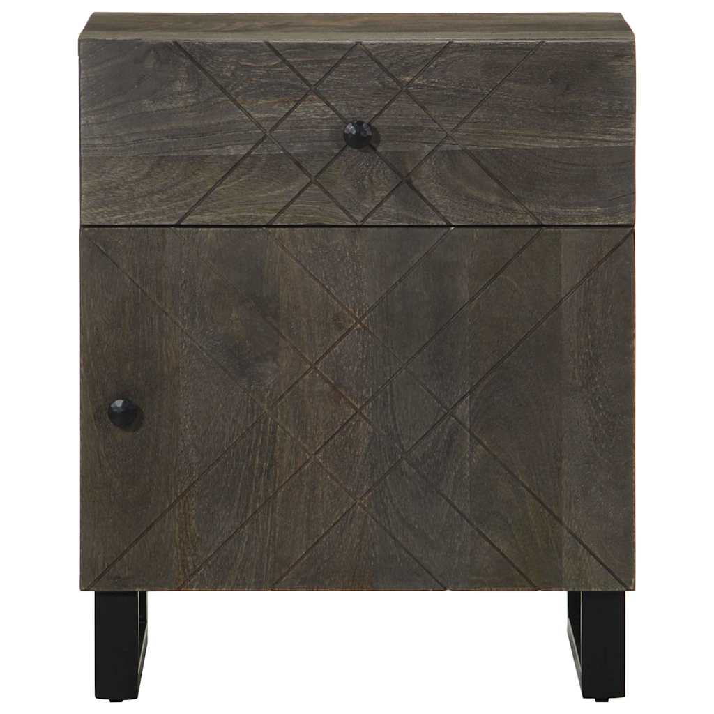 vidaXL Nachttisch Schwarz 50x33x60 cm Massivholz Mango