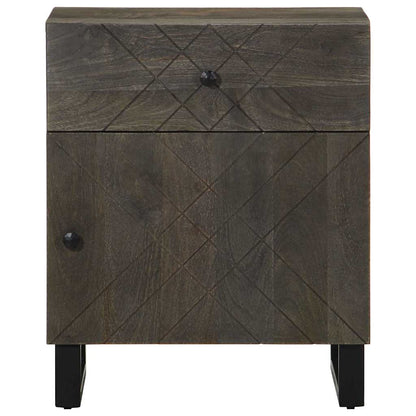 vidaXL Nachttisch Schwarz 50x33x60 cm Massivholz Mango