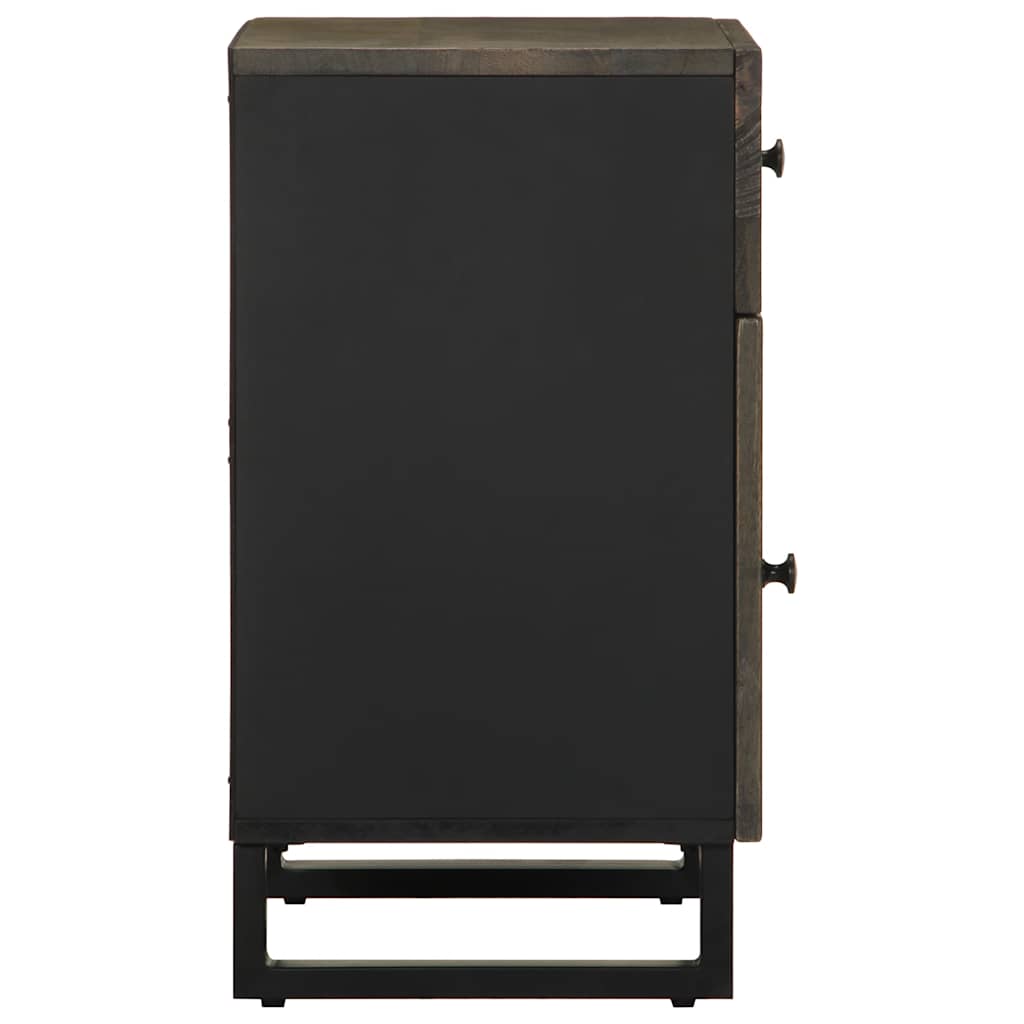 vidaXL Nachttisch Schwarz 50x33x60 cm Massivholz Mango