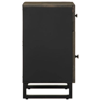 vidaXL Nachttisch Schwarz 50x33x60 cm Massivholz Mango