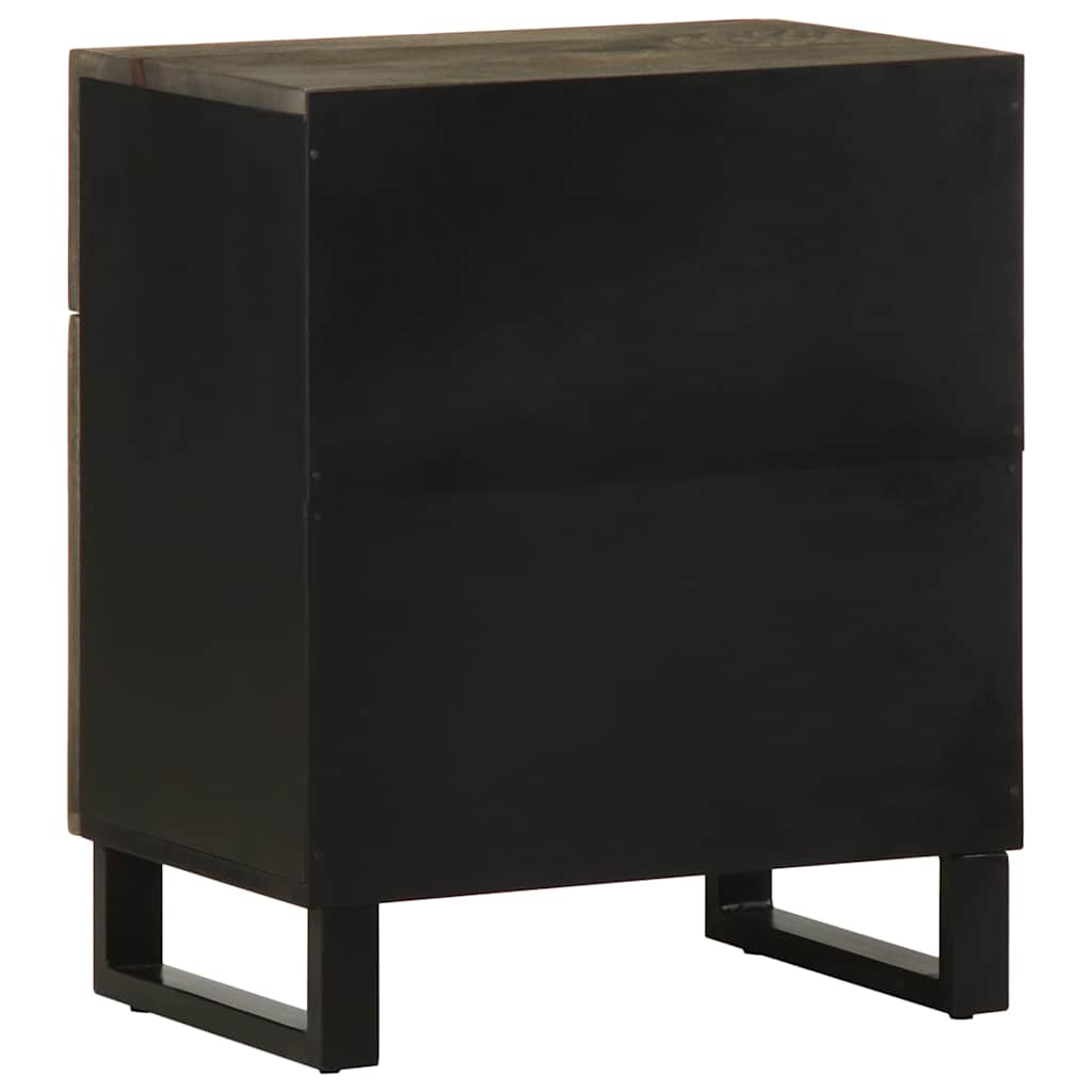 vidaXL Nachttisch Schwarz 50x33x60 cm Massivholz Mango