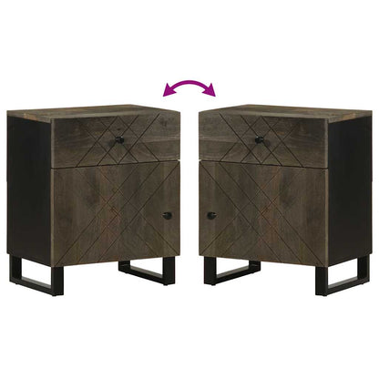 vidaXL Nachttisch Schwarz 50x33x60 cm Massivholz Mango