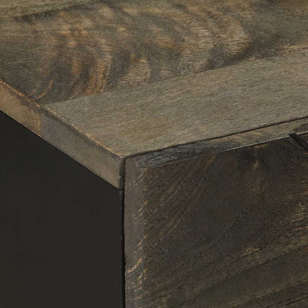 vidaXL Nachttisch Schwarz 50x33x60 cm Massivholz Mango