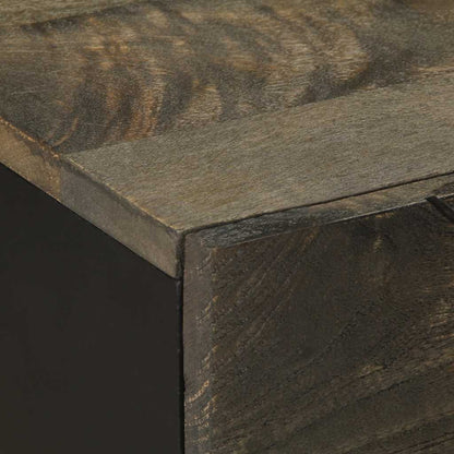vidaXL Nachttisch Schwarz 50x33x60 cm Massivholz Mango