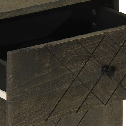 vidaXL Nachttisch Schwarz 50x33x60 cm Massivholz Mango