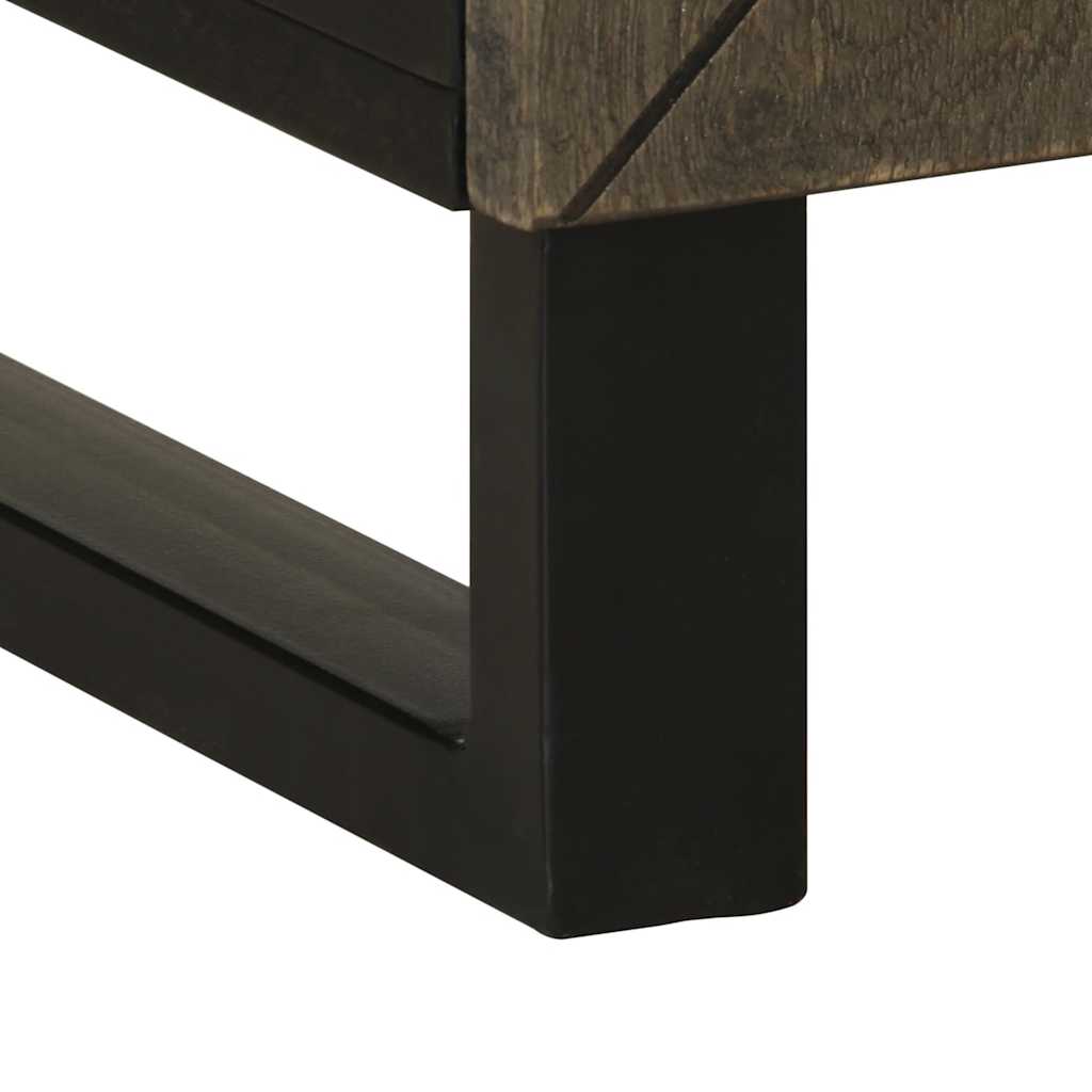 vidaXL Nachttisch Schwarz 50x33x60 cm Massivholz Mango