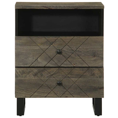 vidaXL Nachttisch Schwarz 50x33x62 cm Massivholz Mango
