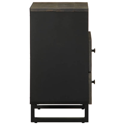 vidaXL Nachttisch Schwarz 50x33x62 cm Massivholz Mango