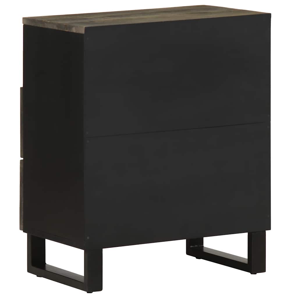 vidaXL Nachttisch Schwarz 50x33x62 cm Massivholz Mango