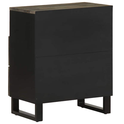 vidaXL Nachttisch Schwarz 50x33x62 cm Massivholz Mango