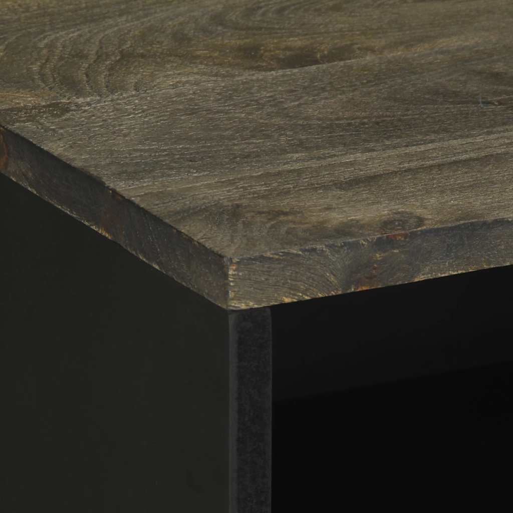 vidaXL Nachttisch Schwarz 50x33x62 cm Massivholz Mango