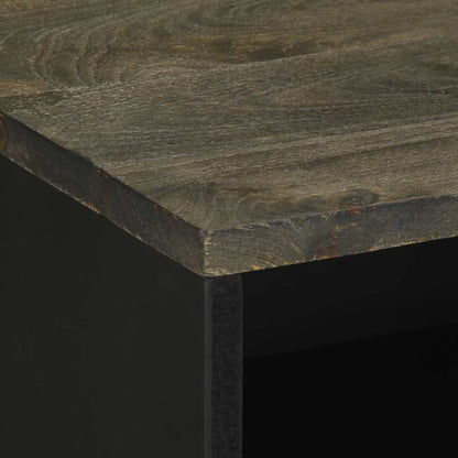 vidaXL Nachttisch Schwarz 50x33x62 cm Massivholz Mango
