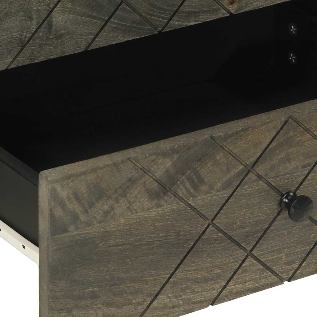 vidaXL Nachttisch Schwarz 50x33x62 cm Massivholz Mango