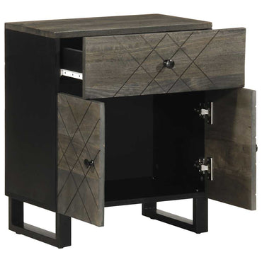 vidaXL Nachttisch Schwarz 50x33x60 cm Massivholz Mango