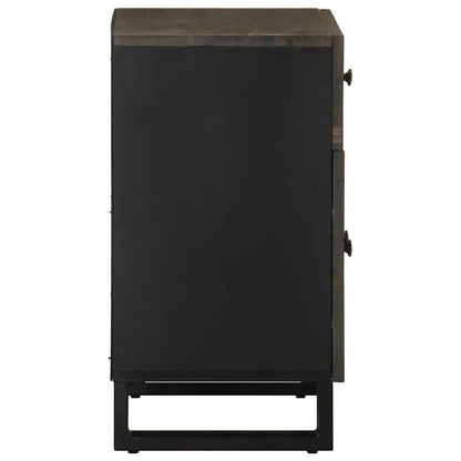 vidaXL Nachttisch Schwarz 50x33x60 cm Massivholz Mango