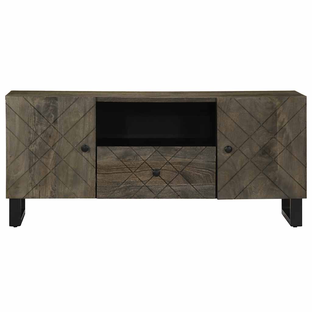 vidaXL TV-Schrank Schwarz 105x33x46 cm Massivholz Mango