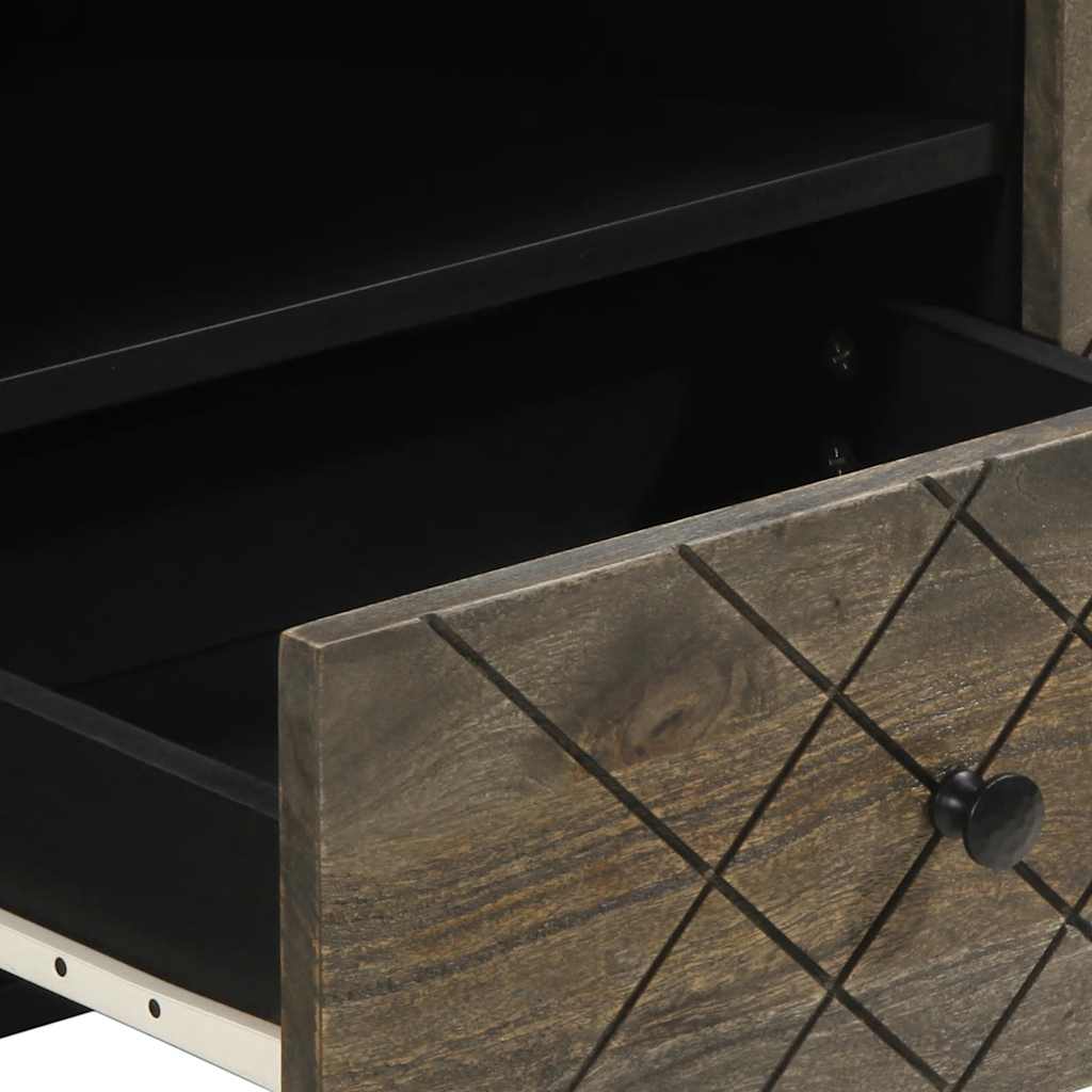 vidaXL TV-Schrank Schwarz 105x33x46 cm Massivholz Mango