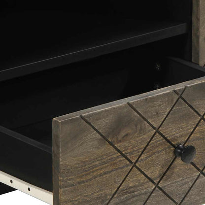 vidaXL TV-Schrank Schwarz 105x33x46 cm Massivholz Mango