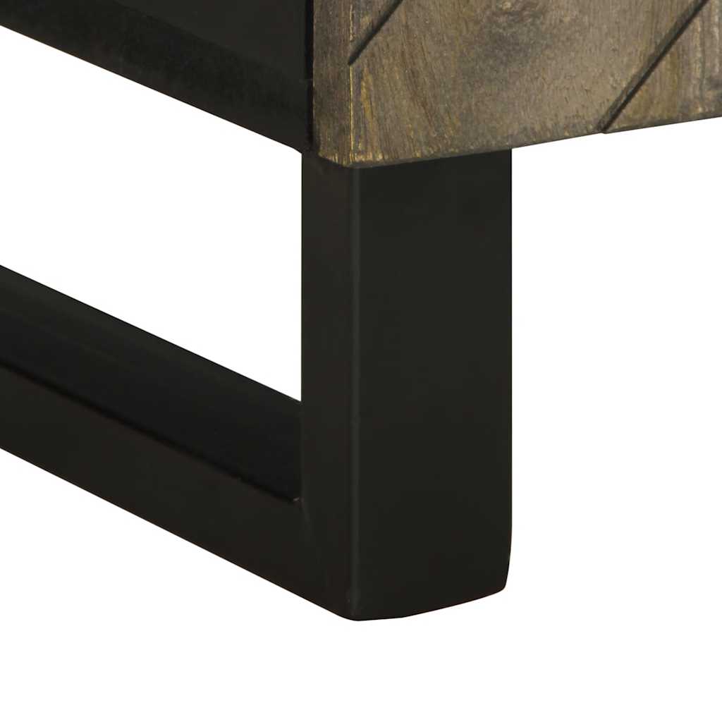 vidaXL TV-Schrank Schwarz 105x33x46 cm Massivholz Mango
