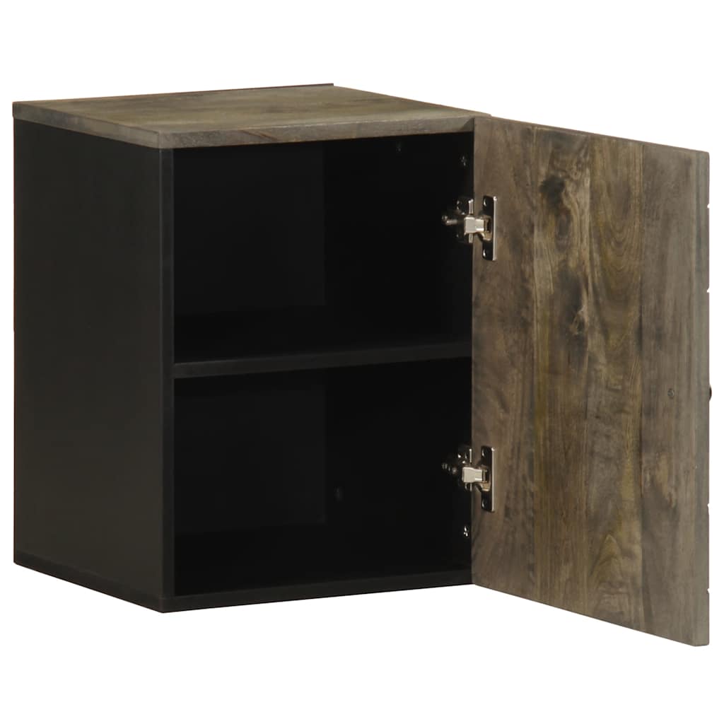 vidaXL Armoire murale de salle de bain noir 38x33x48 cm bois de manguier massif