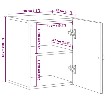 vidaXL Armoire murale de salle de bain noir 38x33x48 cm bois de manguier massif