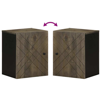vidaXL Armoire murale de salle de bain noir 38x33x48 cm bois de manguier massif