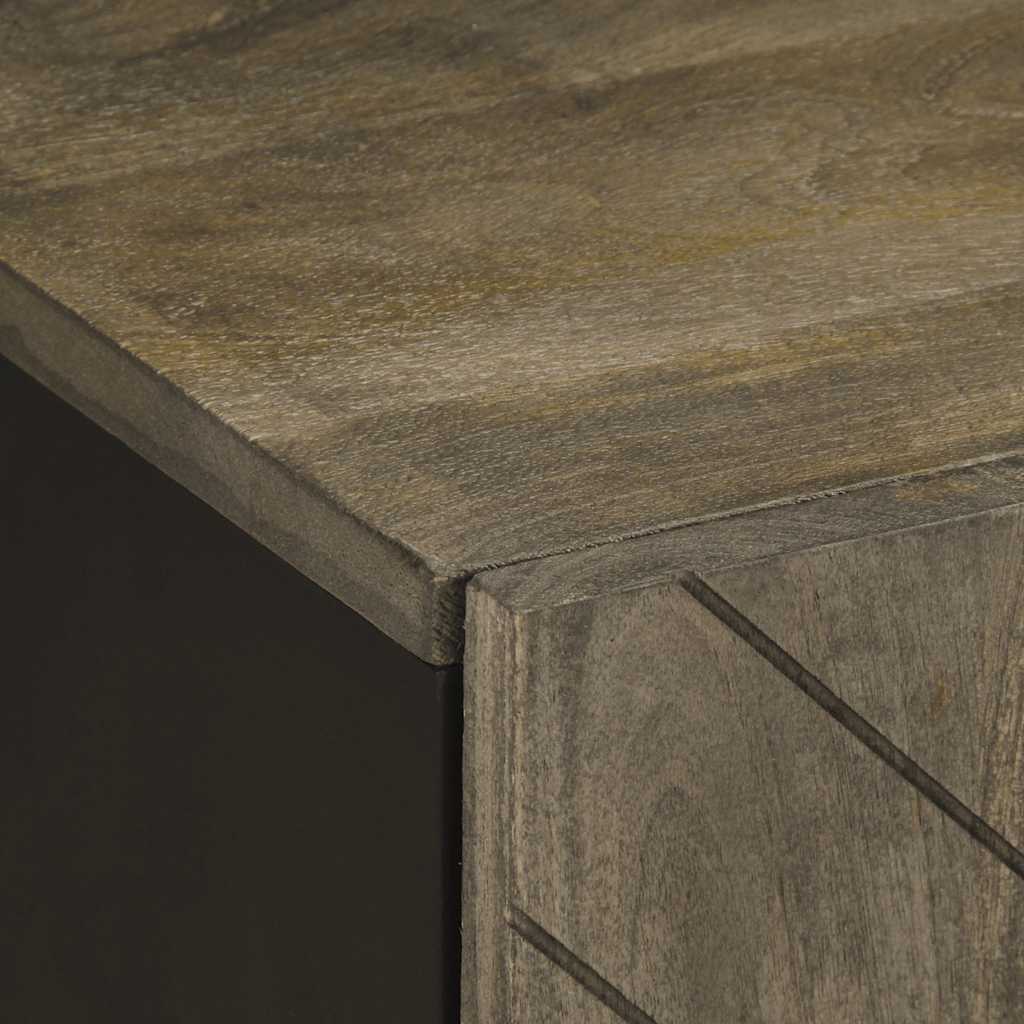 vidaXL Armoire murale de salle de bain noir 38x33x48 cm bois de manguier massif