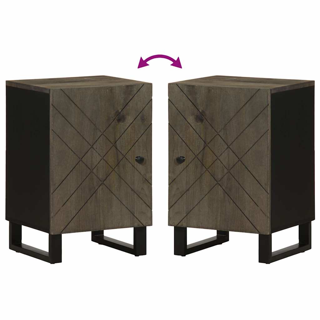 Badschrank Schwarz 38x33x58 cm Massivholz Mango