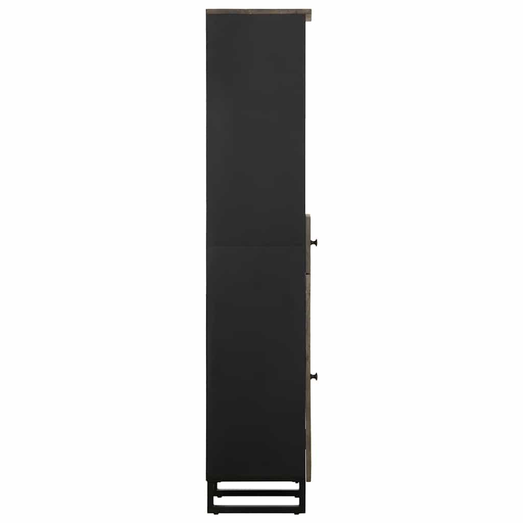 vidaXL Badschrank Schwarz 38x33x160 cm Massivholz Mango