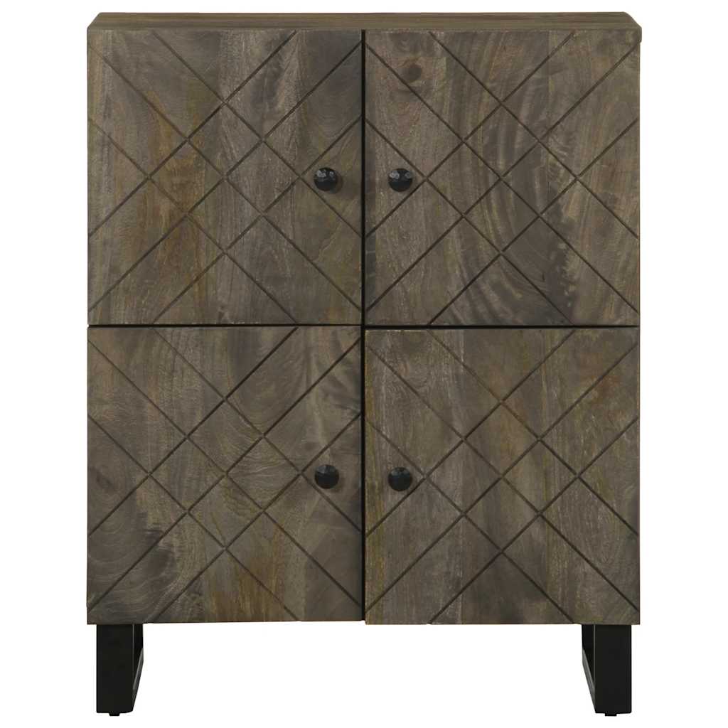 Sideboard Schwarz 60x33x75 cm Massivholz Mango