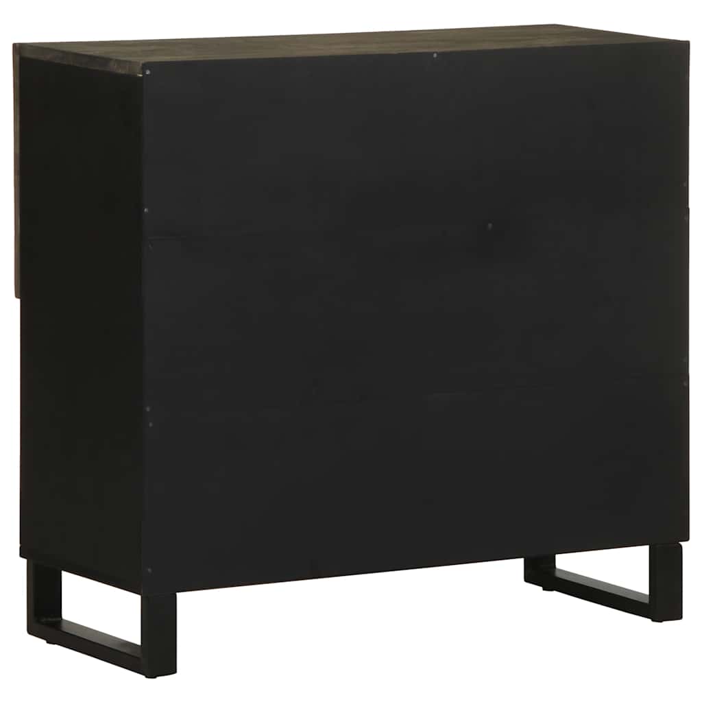 Sideboard Schwarz 80x33x75 cm Massivholz Mango