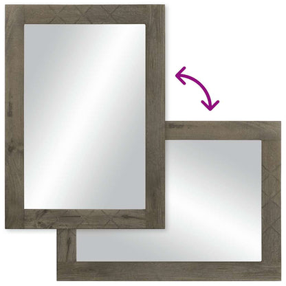 vidaXL Badspiegel Grau 50x3x70 cm Massivholz Mango