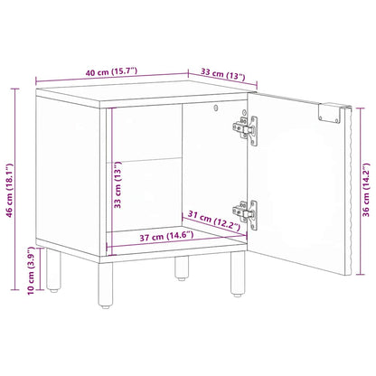 vidaXL Nachttische 2 Stk. Braun 40x33x46 cm Massivholz Mango