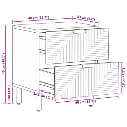 vidaXL Nachttisch Braun 40x33x46 cm Massivholz Mango