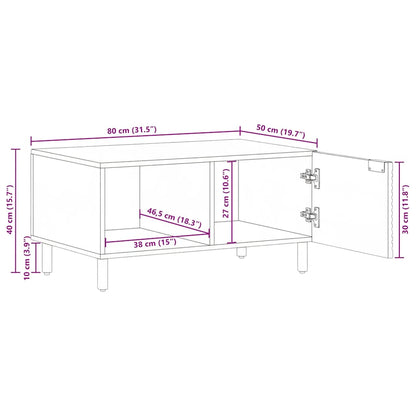 vidaXL Couchtisch Braun 80x50x40 cm Massivholz Mango