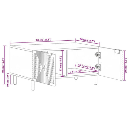 vidaXL Couchtisch Braun 80x50x40 cm Massivholz Mango