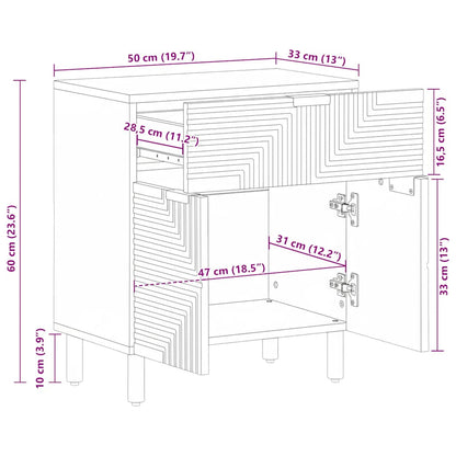 vidaXL Nachttisch Braun 50x33x60 cm Massivholz Mango