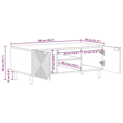 vidaXL Couchtisch Braun 100x54x40 cm Massivholz Mango