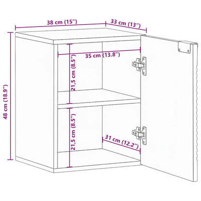 vidaXL Bad-Hängeschrank Braun 38x33,5x48 cm Massivholz Mango