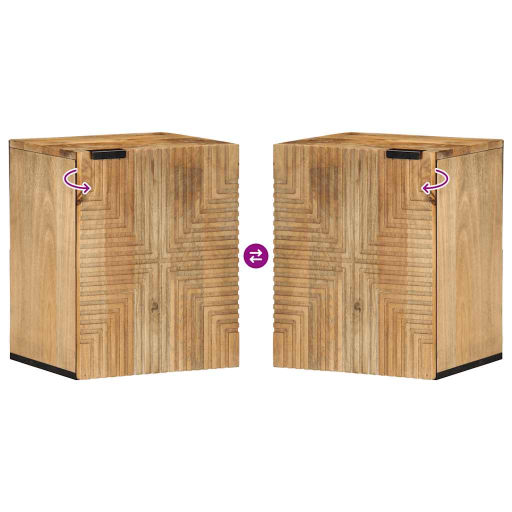 vidaXL Bad-Hängeschrank Braun 38x33,5x48 cm Massivholz Mango
