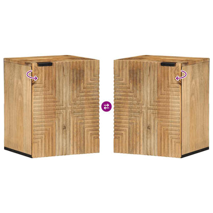 vidaXL Bad-Hängeschrank Braun 38x33,5x48 cm Massivholz Mango